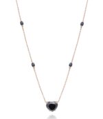 Black Heart Necklace with Fancy Diamond - Image 2