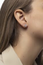 Classic Diamond Earrings with Baguette Diamond - Image 2