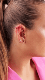 Daily Dazzle Diamond Single Earring with Ruby - Image 2