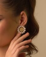 Mother Gold Earrings with Pearls - Image 2