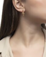 Leaves Diamond Earrings with Precious Colors - Image 2