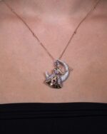 Fairy Tale Diamond Necklace with Pink Sapphire and Precious Stone - Image 2