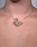 Butterfly Diamond Necklace with Brown Diamond - Image 2