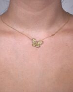 Butterfly Diamond Necklace with Yellow Sapphire - Image 2