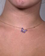 Butterfly Diamond Necklace with Precious Stones - Image 2