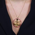 Zodiac Diamond Necklace Libra with Ruby  Green Sapphire and Precious Stone - Image 2