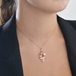 Oummi Gold Necklace with Pearl and Colored Stones - Image 2