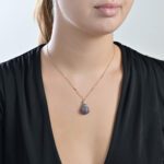 Light Diamond Necklace with Blue Sapphire - Image 2
