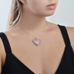 Emblem Heart Necklace with Pink Sapphire - Image 2