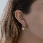 Crown Gold Earrings with Precious Colors - Image 2
