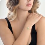 Lotus Gold Bracelet with Colored Stones - Image 2