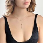 Emblem Gold Necklace with Colored Stone - Image 2