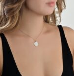 Initials Diamond Necklace Letter C with Enamel - Image 2