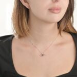 Evil Eye Diamond Necklace with Black Diamond and Blue Sapphire - Image 2