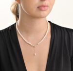 Daily Dazzle Ribbon  Diamond Necklace with Pearls - Image 2