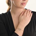 Crown Gold Bracelet with Colored Stones - Image 2