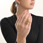 Crown 3D Gold Ring with Colored Stones - Image 2