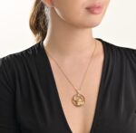 Zodiac Diamond Necklace Leo with Peridot and Colored Stone - Image 2