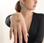 Crown Gold Kaf Bracelet Ring with Colored Stones - Image 2