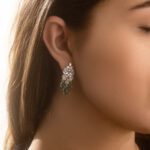 Classic Diamond Earring With Emerald - Image 2