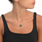 Evil Eye Diamond Heart Shaped Necklace - Image 2
