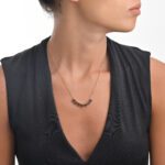 Gold Necklace with Black Diamonds - Image 2