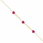 Red Hearts Gold Bracelet