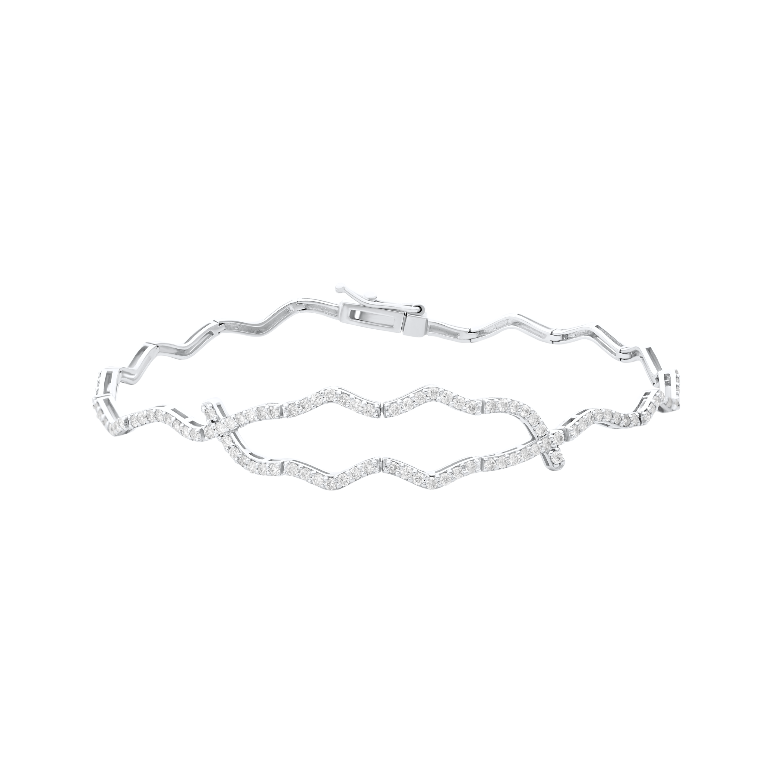 FDBWAW4231AT1F10ADRSW Waves Bridal Collection Diamond Bracelet - Image 1