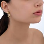 Waves Bridal Collection Gold Earrings - Image 2