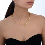 Waves Bridal Collection Gold Necklace - Image 2