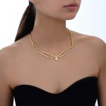 Waves Bridal Collection Gold Necklace - Image 2