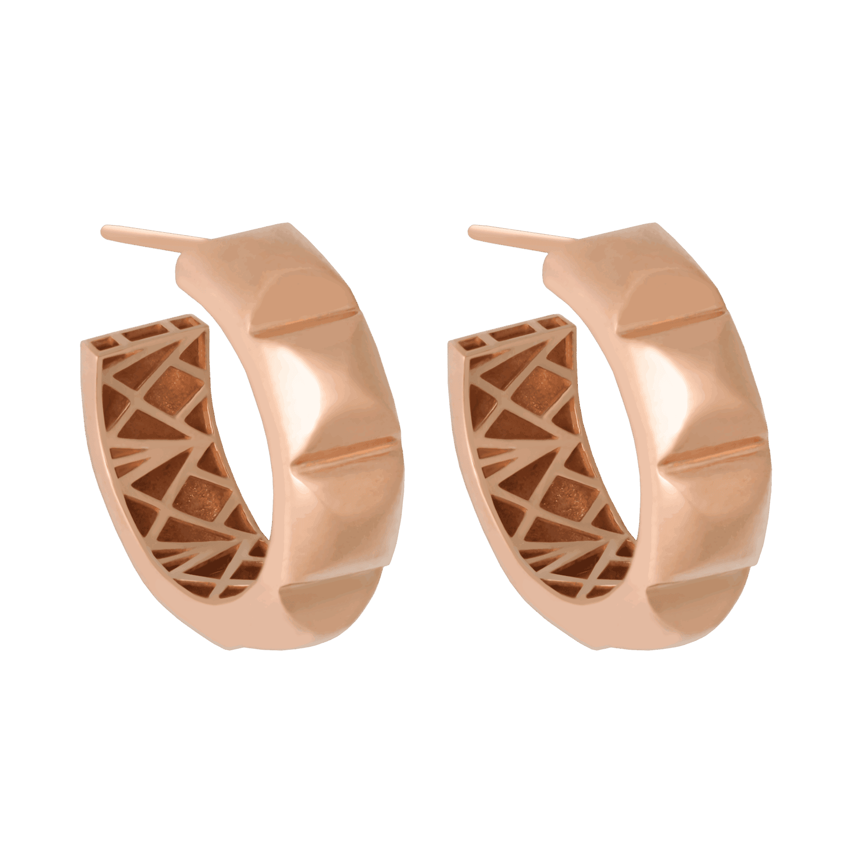 FCEOTW6956BG2010P000R Pyramid Rose Gold Earrings - Image 1