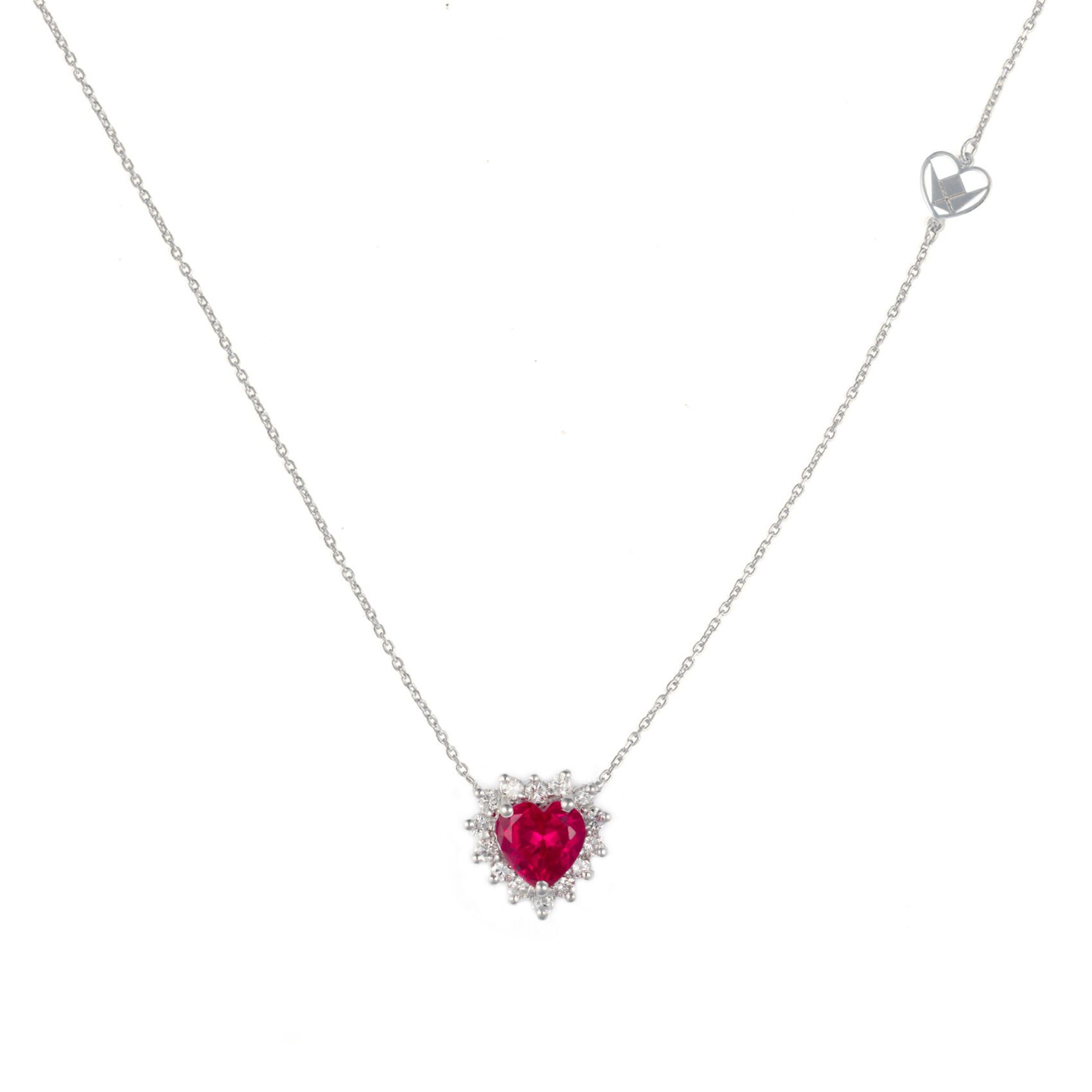FDPOTW2426AT2FACRHGW Red Heart Diamond Necklace - Image 1