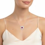 Red Heart Diamond Necklace - Image 2
