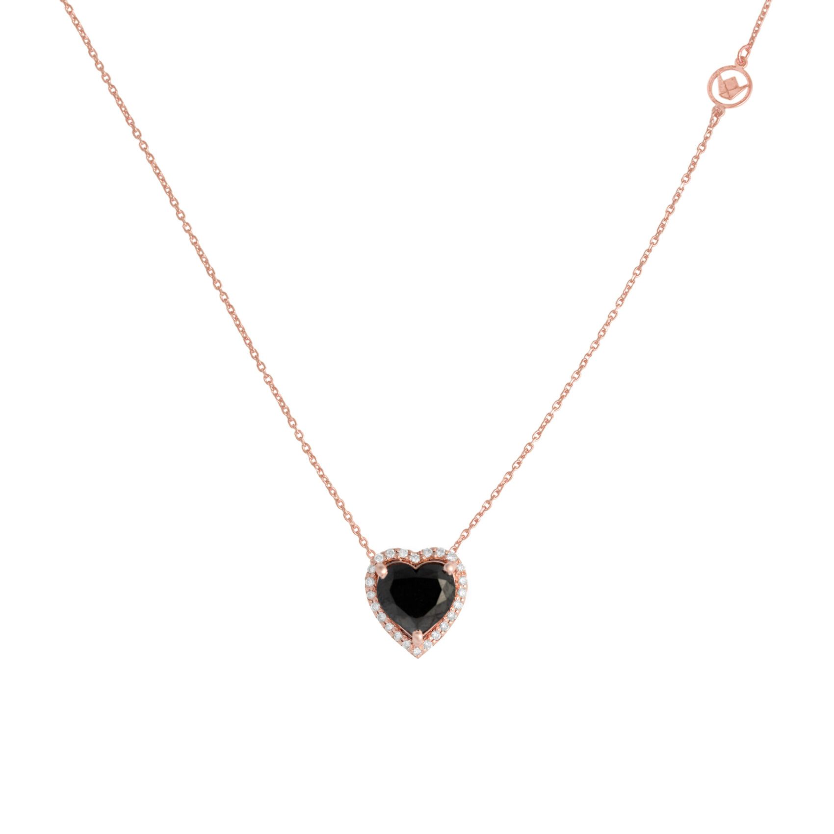 FDPOTW5773BK1FA0WDHSR Black Heart Diamond Necklace - Image 1