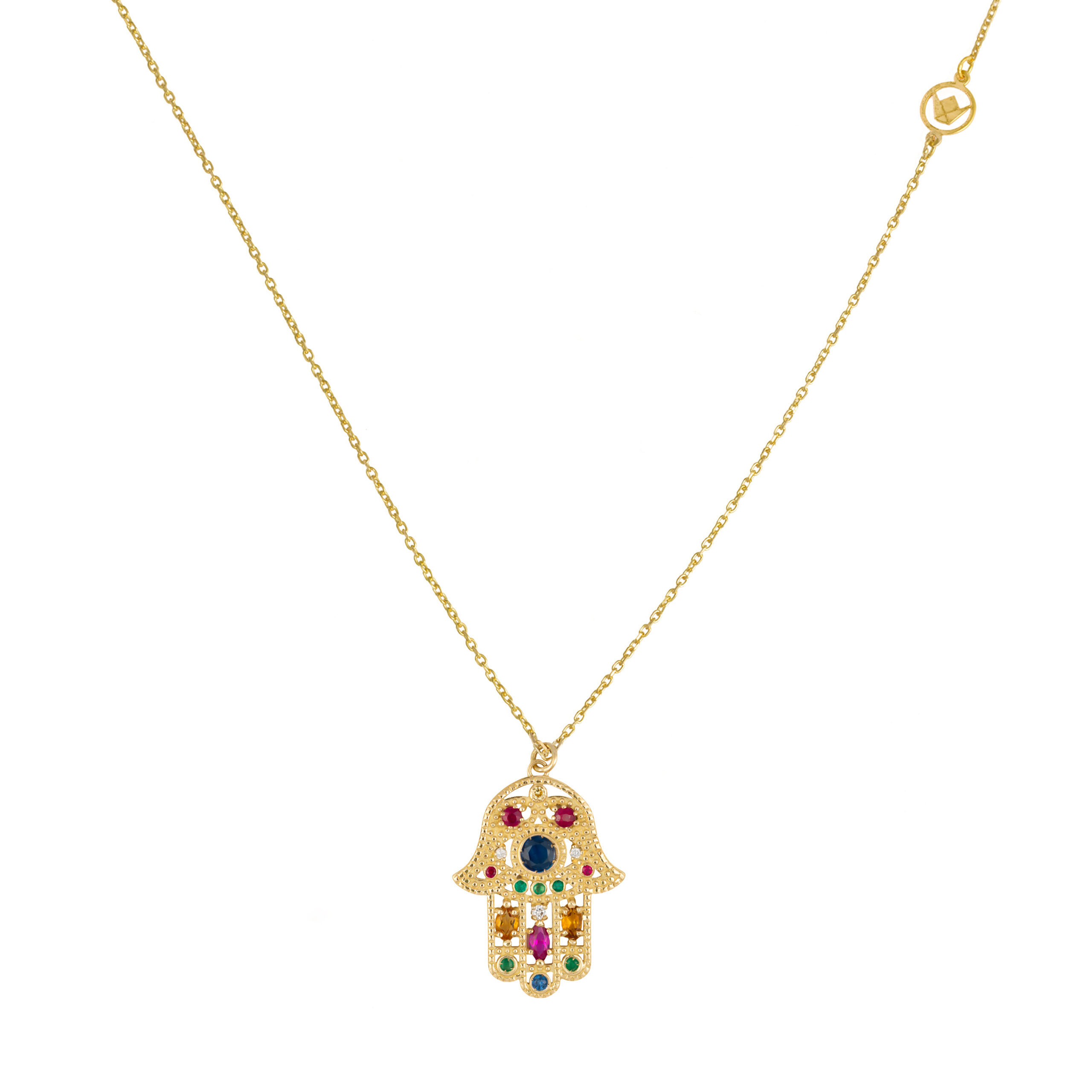 FDPOTW5783BT1FA0ADRSY Hand of Fatima Diamond Necklace - Image 1