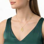 Hand of Fatima Gold Necklace With Diamond - Image 3