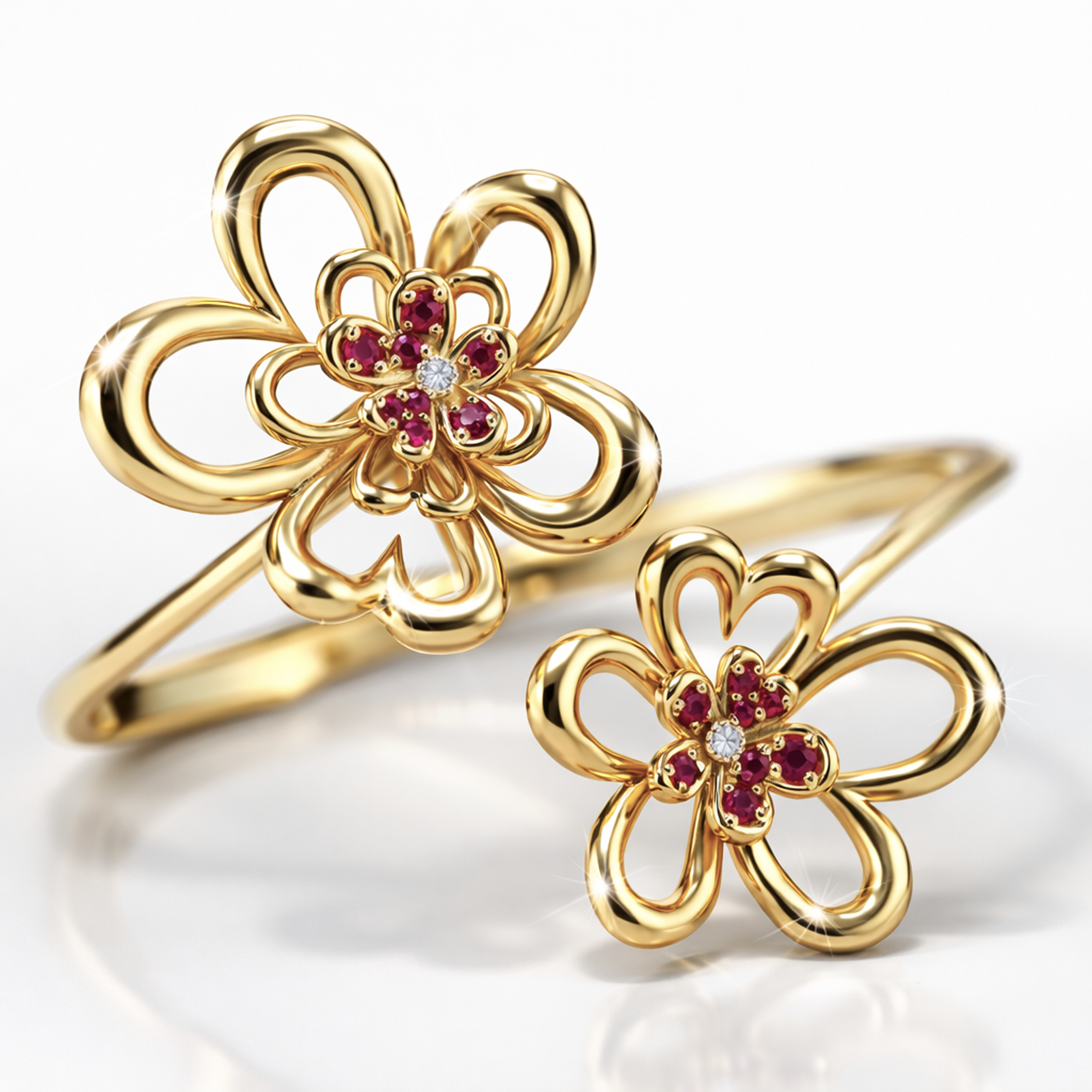 FGGFVW8501AG5Q10PRRSY Bloom In Love Gold Bangle - Image 1