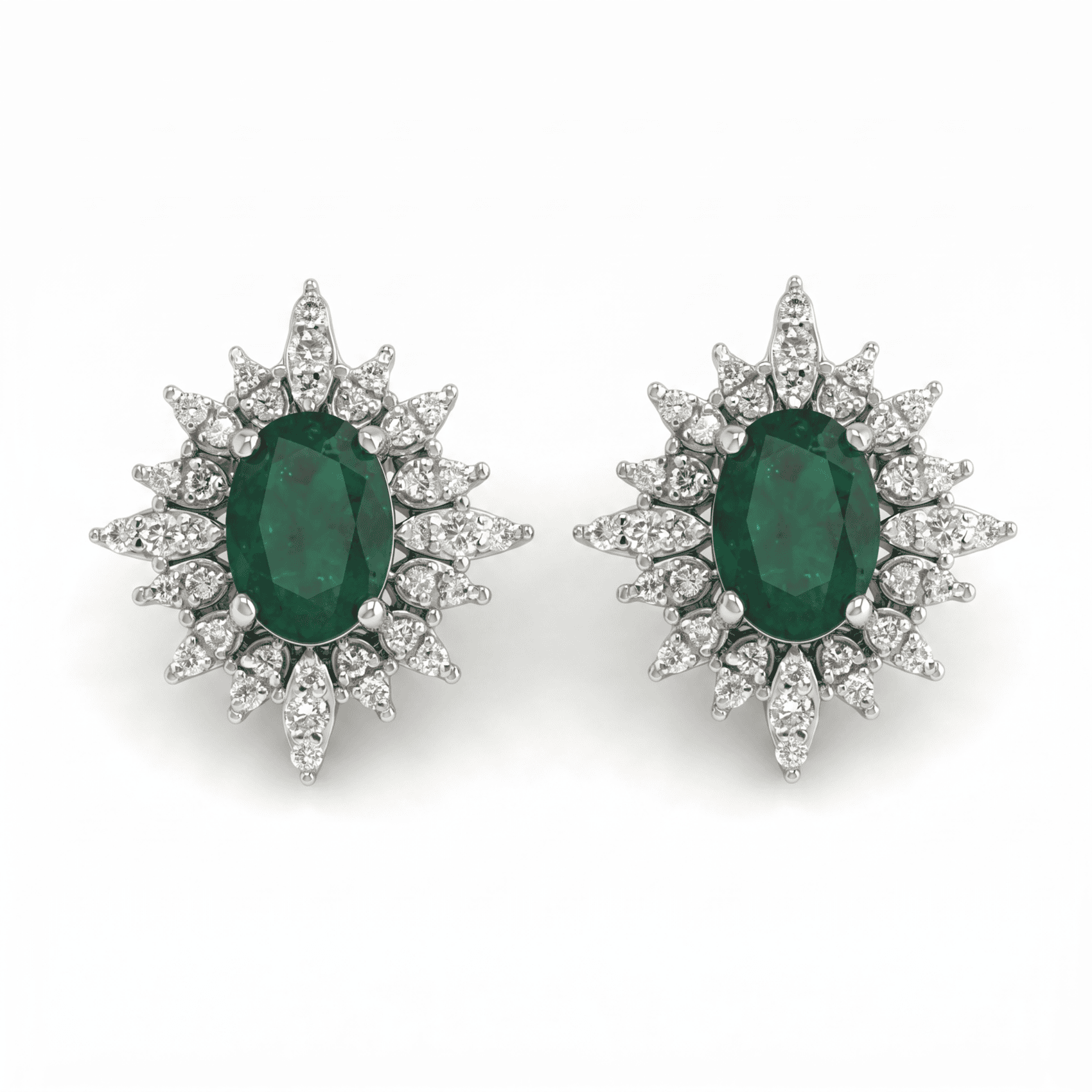 FDEOTW5082BT1FA0CEOSW Classic Diamond Earrings With Emerald - Image 1