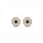 Classic Diamond Earrings With Emerald