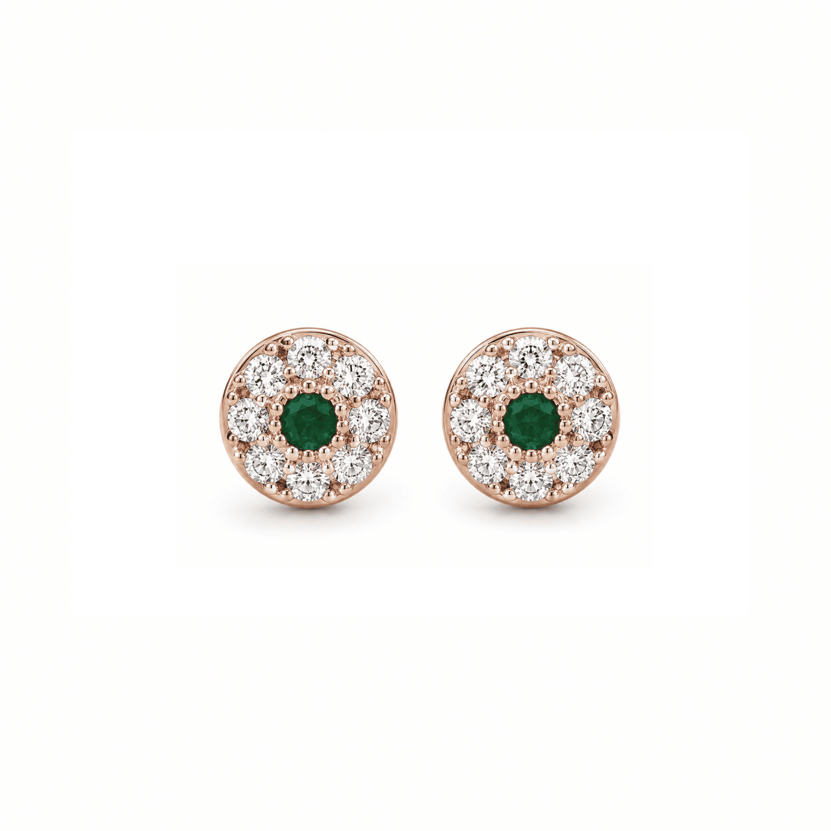 FDEOTW5836BT1FA2ADPSR Classic Diamond Earrings With Emerald - Image 1