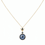 Evil Eye Diamond Necklace with Black Diamonds
