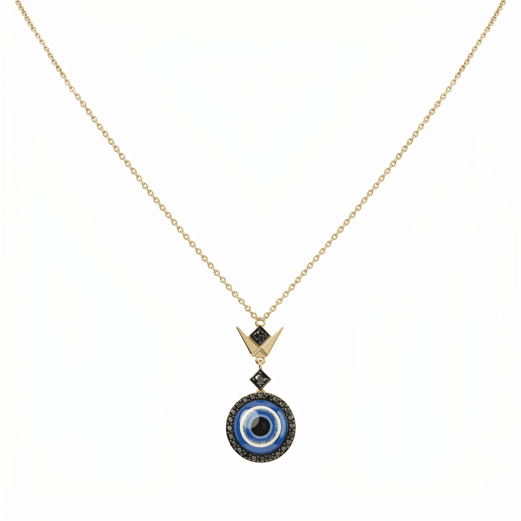 FDPOTW5476AK1FA0EDRSY Evil Eye Diamond Necklace with Black Diamonds - Image 1