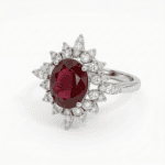 Classic Diamond Ring With Ruby