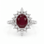Classic Diamond Ring With Ruby - Image 2