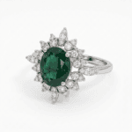 Classic Diamond Ring With Emerald