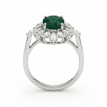 Classic Diamond Ring With Emerald - Image 4