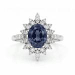 Classic Diamond Ring With Blue Sapphire - Image 2