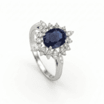 Classic Diamond Ring With Blue Sapphire - Image 3