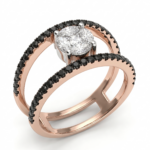 Classic Diamond Ring with Fancy Black Diamond - Image 2